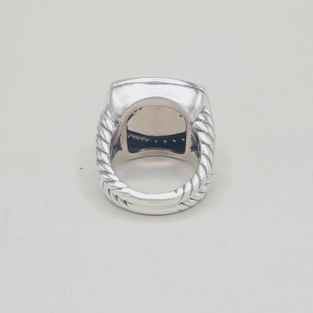 David Yurman Albion Moonlight Ice 17mm Smoky Quartz Diamond Ring - Picture 10 of 10